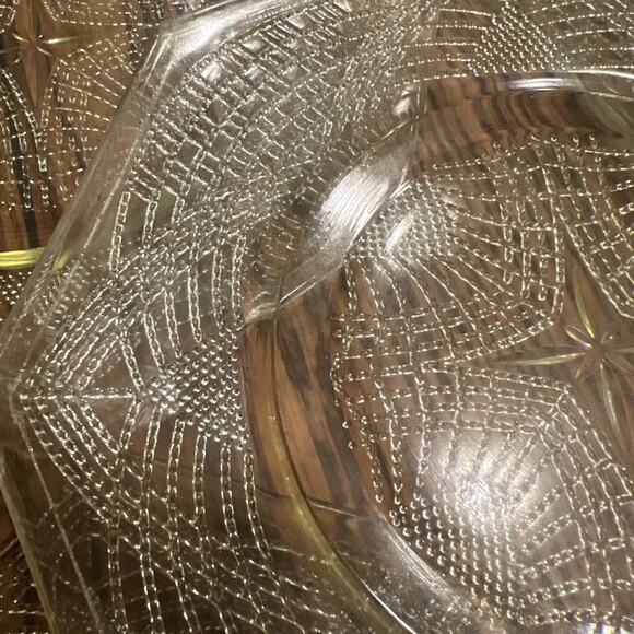 6 Depression Glass L.E. SMITH Yellow ROMANESQUE OCTAGON 7.5” PLATES EXCELLENT! - Picture 6 of 14